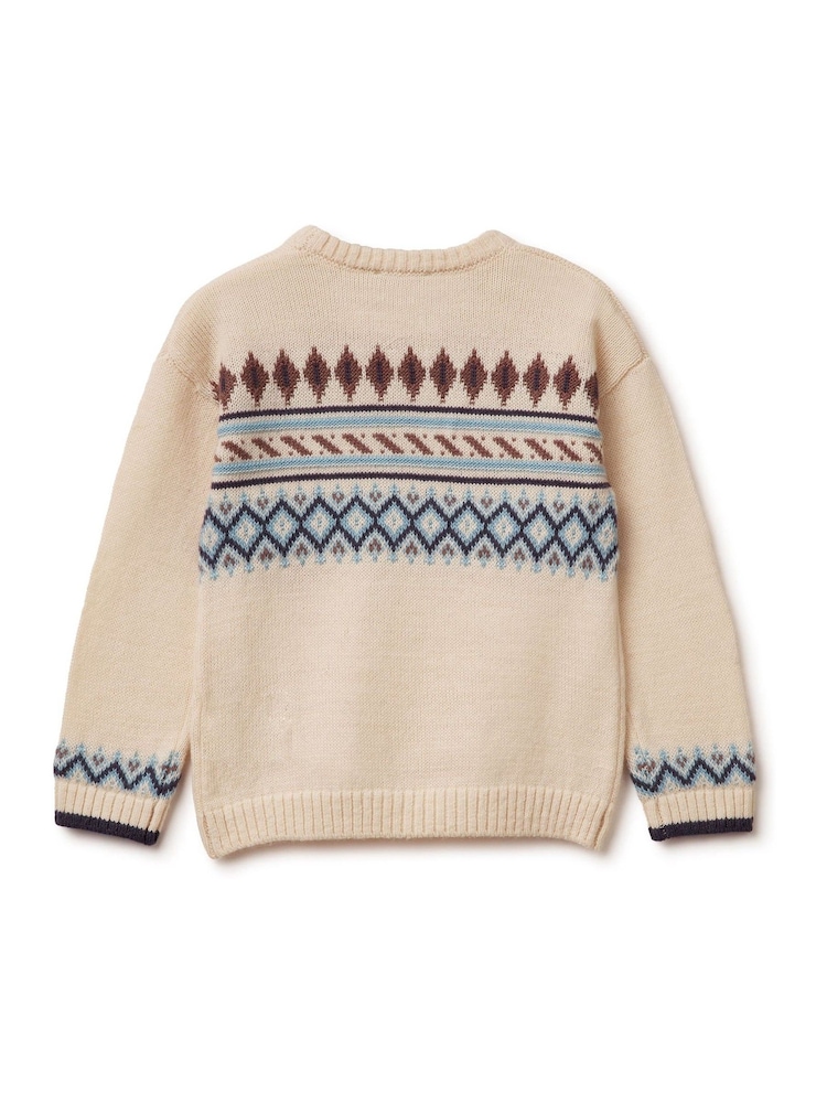 Benetton Cream Fair Isle Knitted Jumper - Image 2 of 3 Benetton Cream Fair Isle Knitted Jumper - Image 2 of 3