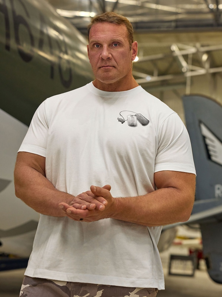 BadRhino Big & Tall White Hood Tag T-Shirt - Image 2 of 6 BadRhino Big & Tall White Hood Tag T-Shirt - Image 2 of 6