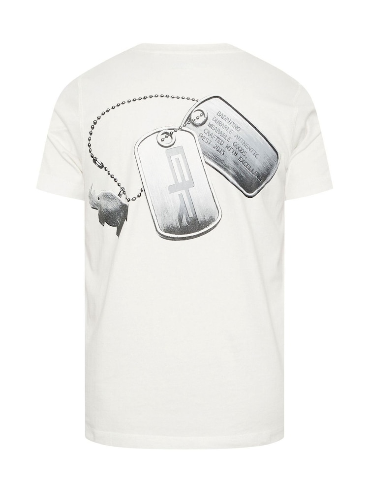 BadRhino Big & Tall White Hood Tag T-Shirt - Image 6 of 6 BadRhino Big & Tall White Hood Tag T-Shirt - Image 6 of 6