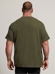 BadRhino Big & Tall Green Night Bragg Waffle Short Sleeve T-Shirt - Image 3 of 6