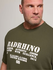 BadRhino Big & Tall Green Night Bragg Waffle Short Sleeve T-Shirt - Image 4 of 6