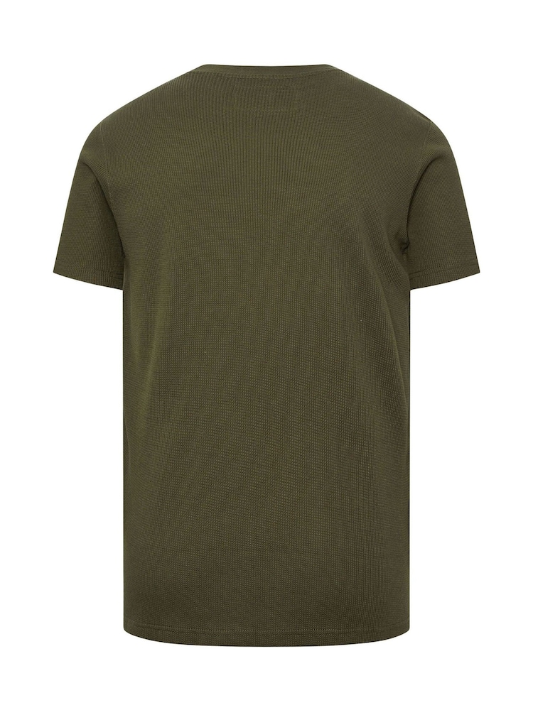 BadRhino Big & Tall Green Night Bragg Waffle Short Sleeve T-Shirt - Image 6 of 6