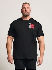 BadRhino Big & Tall Black Japanese Red Sun Print T-Shirt - Image 1 of 7