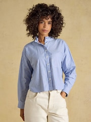 Bleu et blanc rayé - Chemise Oxford Raccourci Joules - Image 4 sur 10