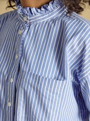 Bleu et blanc rayé - Chemise Oxford Raccourci Joules - Image 9 sur 10