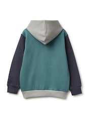 Benetton Blue Long Sleeve Logo Hoodie - Image 2 of 3