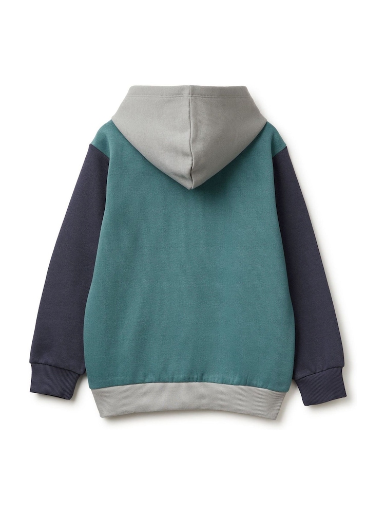 Benetton Blue Long Sleeve Logo Hoodie - Image 2 of 3 Benetton Blue Long Sleeve Logo Hoodie - Image 2 of 3