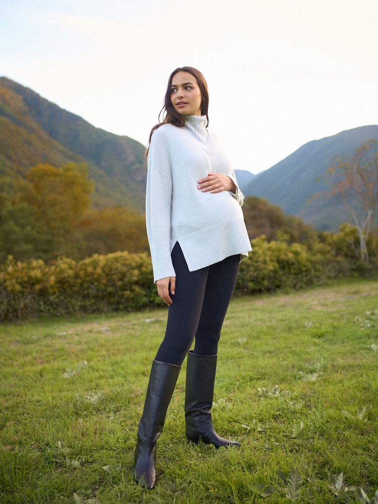 Seraphine Grey Marl Maternity & Nursing Scarf Detail Jumper - Image 2 of 7 Seraphine Grey Marl Maternity & Nursing Scarf Detail Jumper - Image 2 of 7