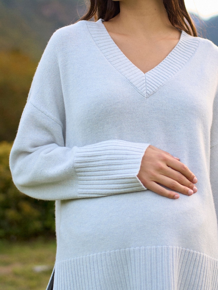 Seraphine Grey Marl Maternity & Nursing Scarf Detail Jumper - Image 7 of 7 Seraphine Grey Marl Maternity & Nursing Scarf Detail Jumper - Image 7 of 7