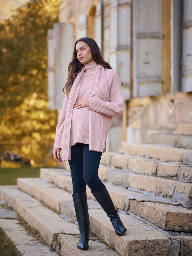 Seraphine Blush Pink Maternity & Nursing Scarf Detail Jumper - Image 8 of 8 Seraphine Blush Pink Maternity & Nursing Scarf Detail Jumper - Image 8 of 8