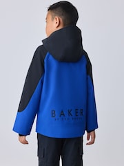 Baker by Ted Baker Blue/Black Baker by Ted Baker Shower Resistant Colourblock Jacket - Image 2 of 9