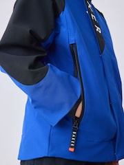 Baker by Ted Baker Blue/Black Baker by Ted Baker Shower Resistant Colourblock Jacket - Image 3 of 9