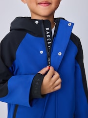 Baker by Ted Baker Blue/Black Baker by Ted Baker Shower Resistant Colourblock Jacket - Image 4 of 9