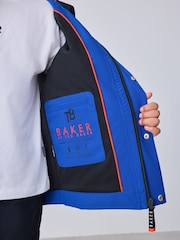 Baker by Ted Baker Blue/Black Baker by Ted Baker Shower Resistant Colourblock Jacket - Image 6 of 9