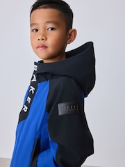 Baker by Ted Baker Blue/Black Baker by Ted Baker Shower Resistant Colourblock Jacket - Image 7 of 9