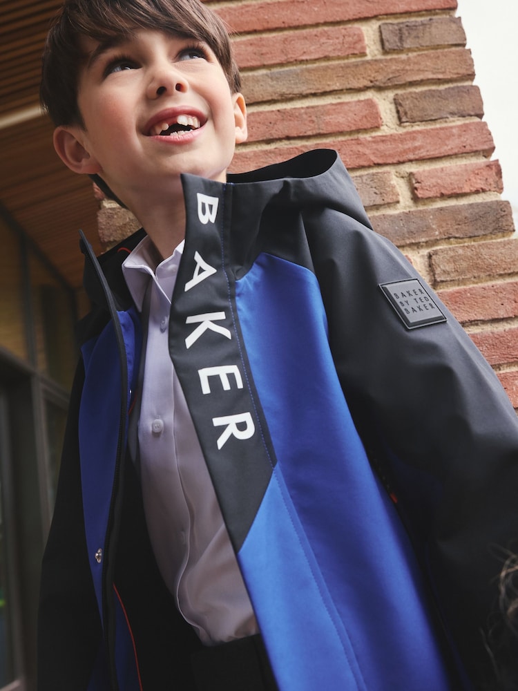 Baker by Ted Baker Blue/Black Baker by Ted Baker Shower Resistant Colourblock Jacket - Image 9 of 9 Baker by Ted Baker Blue/Black Baker by Ted Baker Shower Resistant Colourblock Jacket - Image 9 of 9