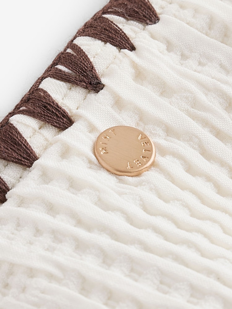 Mint Velvet Cream Whipstitch High Leg Bikini Breif - Image 2 of 3