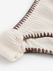 Mint Velvet Cream Whipstitch High Leg Bikini Breif - Image 5 of 6