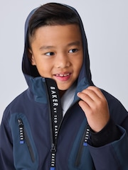Baker by Ted Baker Navy Waterproof Lightweight Coat - Image 4 of 20