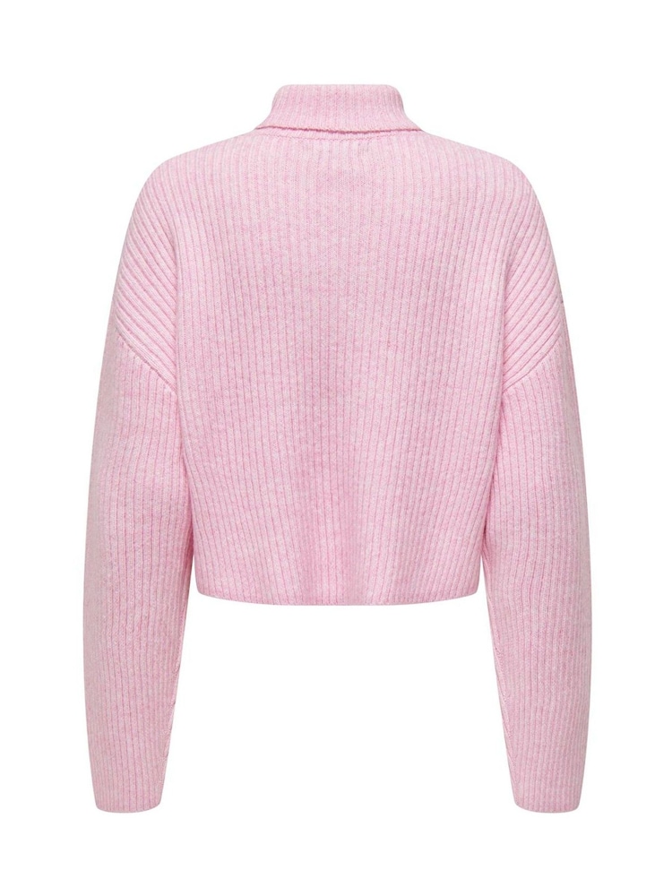 ONLY Pink Cosy Roll Neck Knitted Jumper - Image 6 of 6 ONLY Pink Cosy Roll Neck Knitted Jumper - Image 6 of 6