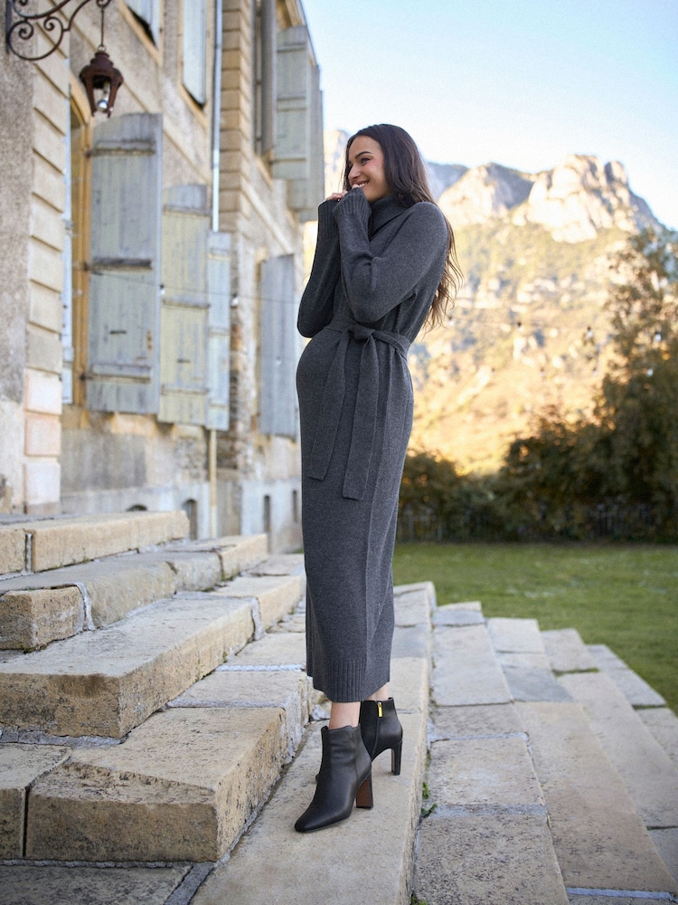 slim fit dress slacks Ingrid & Isabel V Neck Sweater Maternity Dress - Dark Gray