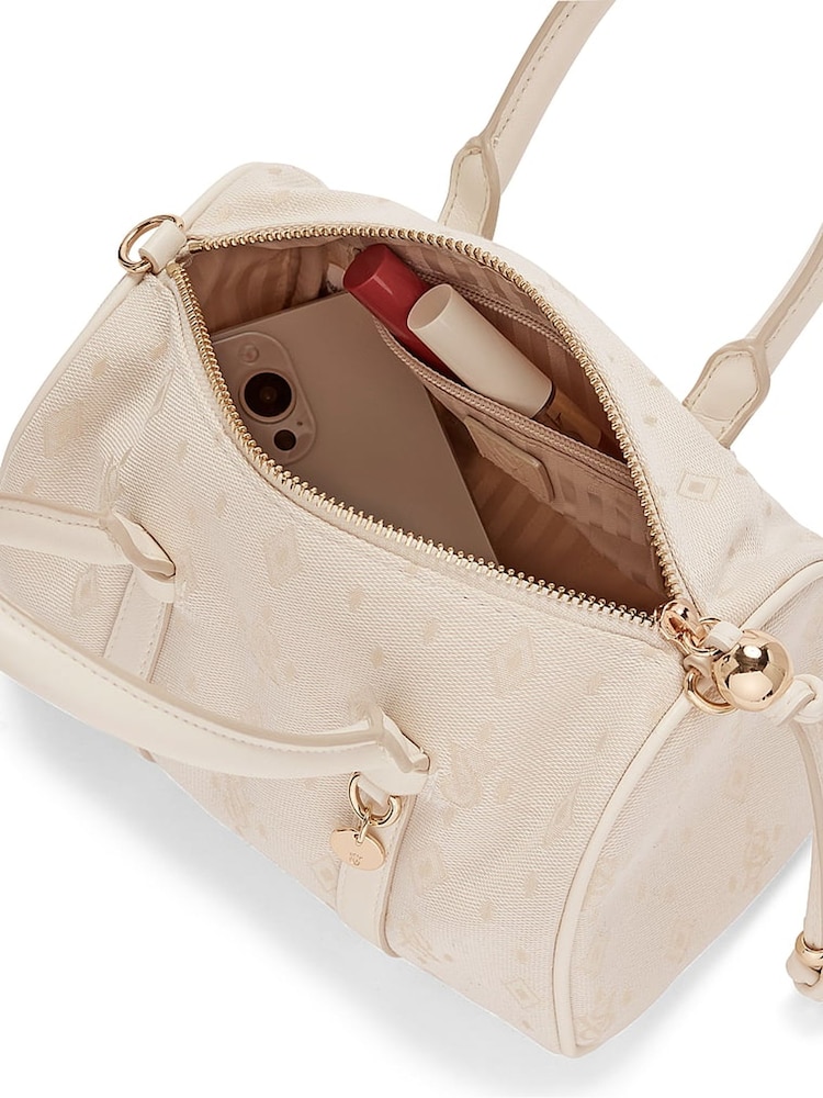 Victoria's Secret White Foyard Small Roll Duffle Bag - Image 4 of 4