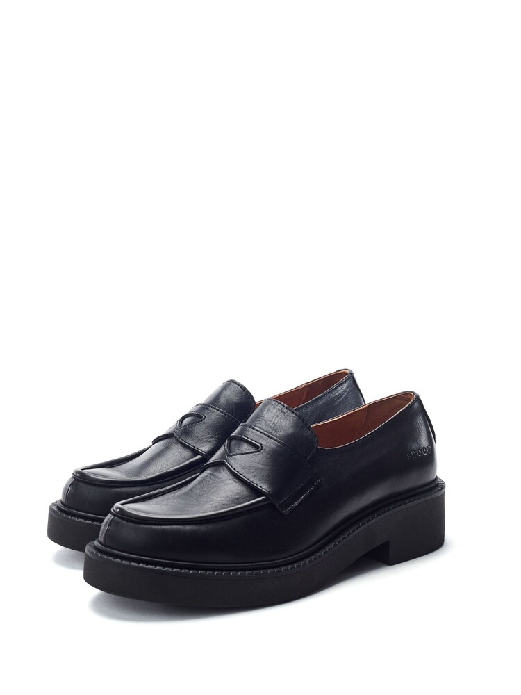 Moda in Pelle Black Sh Ivy Chunky Leather Loafers - Image 2 of 4 Moda in Pelle Black Sh Ivy Chunky Leather Loafers - Image 2 of 4