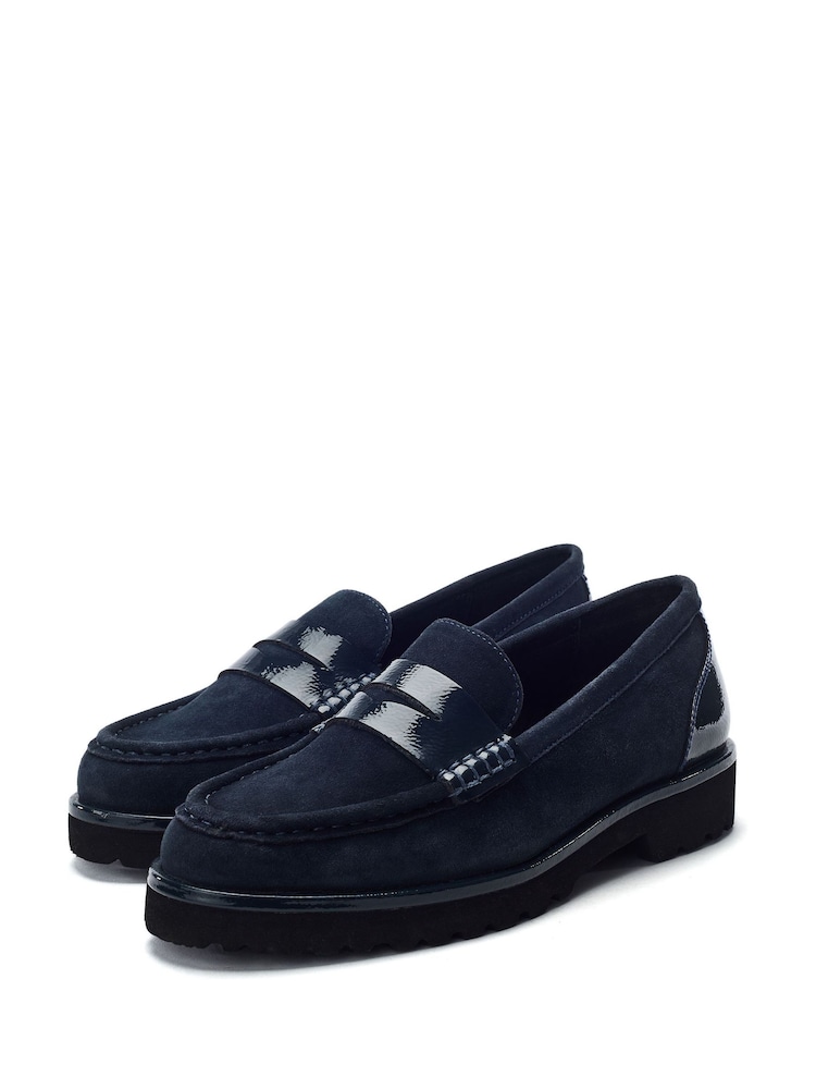 Moda in Pelle Blue Leather Tassel Loafers - Image 2 of 4 Moda in Pelle Blue Leather Tassel Loafers - Image 2 of 4