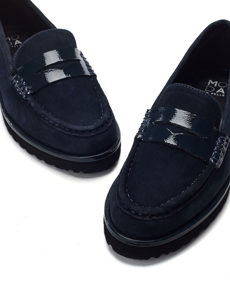 Moda in Pelle Blue Leather Tassel Loafers - Image 4 of 4 Moda in Pelle Blue Leather Tassel Loafers - Image 4 of 4