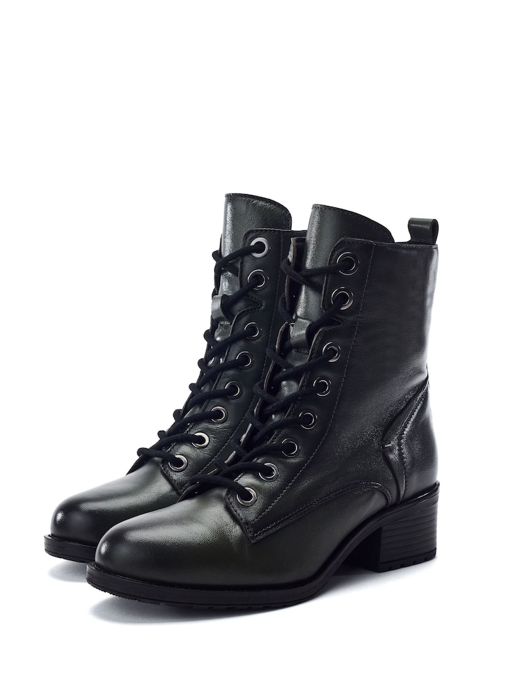 Moda in Pelle Berna Lace-Up Block Heel Boots - Image 2 of 4