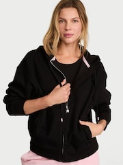 Victoria's Secret Black Angel Fleece Full Zip Hoodie - Image 1 of 2