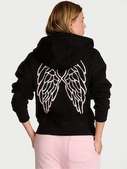 Victoria's Secret Black Angel Fleece Full Zip Hoodie - Image 2 of 2