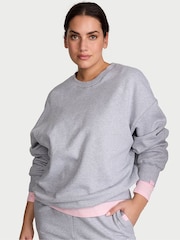 Victoria's Secret Medium Heather Grey Fleece Oversized Crewneck Sweatshirt - Image 1 of 2