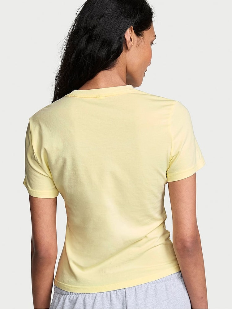 Victoria's Secret Lemonade Yellow Cotton T-Shirt - Image 2 of 2