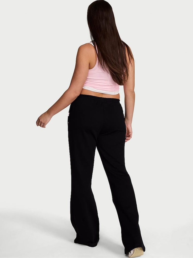 Victoria's Secret Black Terry Flared Joggers - Image 2 of 2