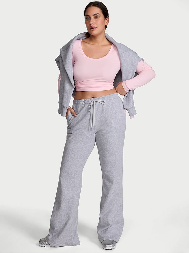 Victoria's Secret Heather Grey Terry Flared Joggers - Image 1 of 2