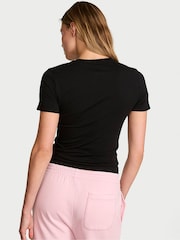 Victoria's Secret Black Cotton T-Shirt - Image 2 of 2