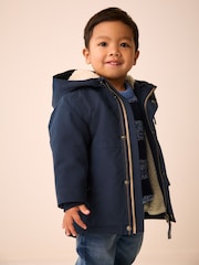 Navy Waterproof Borg Lined Parka (3mths-7yrs) - Image 2 of 10