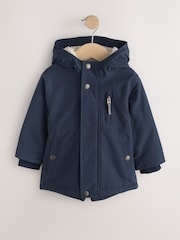 Navy Waterproof Borg Lined Parka (3mths-7yrs) - Image 5 of 10
