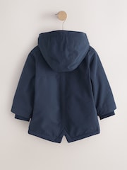 Navy Waterproof Borg Lined Parka (3mths-7yrs) - Image 6 of 10