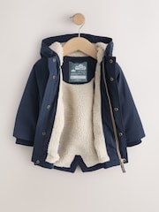 Navy Waterproof Borg Lined Parka (3mths-7yrs) - Image 7 of 10