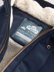 Navy Waterproof Borg Lined Parka (3mths-7yrs) - Image 8 of 10