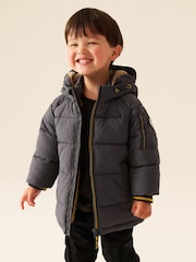 Grey Borg Lined Padded Coat (6mths-7yrs) - Image 1 of 13