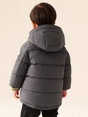 Grey Borg Lined Padded Coat (6mths-7yrs) - Image 3 of 13