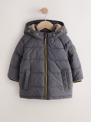 Grey Borg Lined Padded Coat (6mths-7yrs) - Image 6 of 13