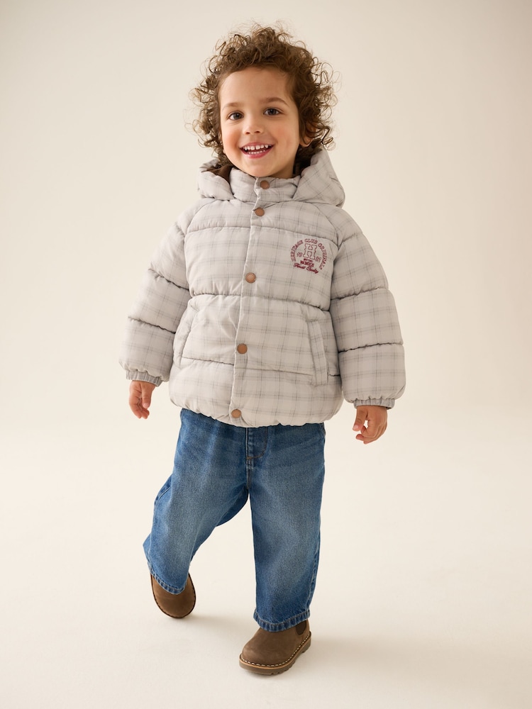 Neutral Check Padded Coat (6mths-7yrs) - Image 2 of 10 Neutral Check Padded Coat (6mths-7yrs) - Image 2 of 10