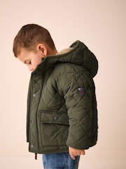 Green Quilted Borg Lined Coat (3mths-7yrs) - Image 3 of 12