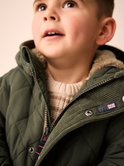 Green Quilted Borg Lined Coat (3mths-7yrs) - Image 6 of 12