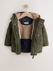 Green Quilted Borg Lined Coat (3mths-7yrs) - Image 9 of 12