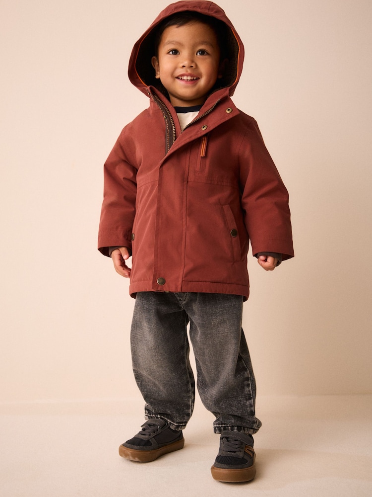 Rust Brown Waterproof Borg Lined Parka (3mths-7yrs) - Image 2 of 11 Rust Brown Waterproof Borg Lined Parka (3mths-7yrs) - Image 2 of 11